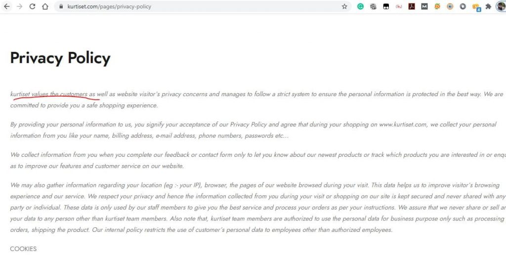 Kurtiset Privacy Policy