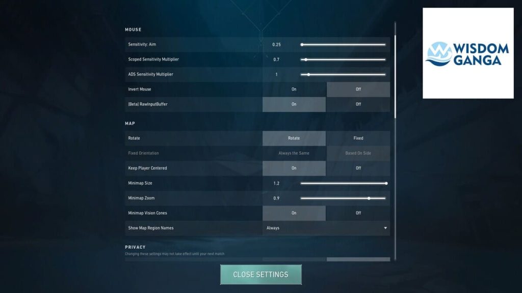 Benkai Radar Settings Image