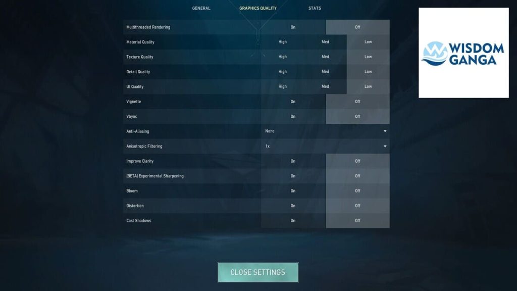 Benkai Video Settings Image
