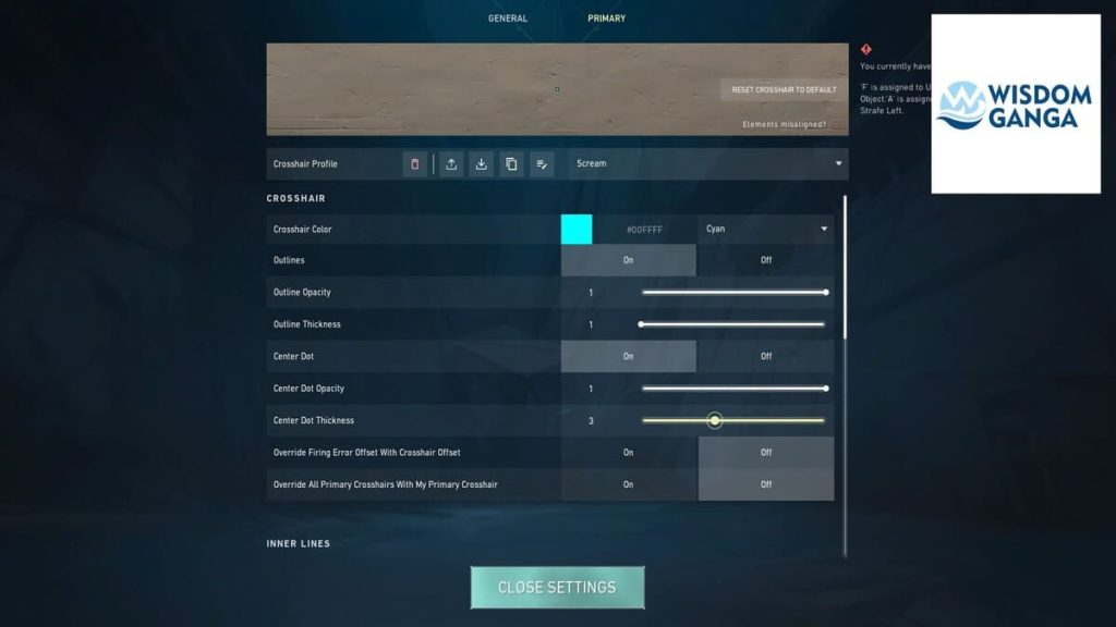 Scream Valorant Settings - Scream Crosshair Settings Image