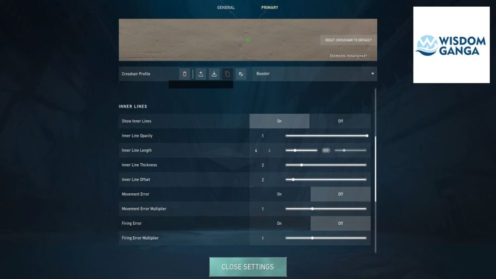 Boaster Valorant Settings - Boaster Crosshair Settings Image