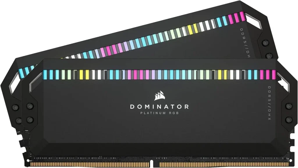 CORSAIR DOMINATOR PLATINUM RGB DDR5 RAM 32GB (2x16GB) 5200MHz CL40 Intel XMP iCUE Compatible Computer Memory - Black (CMT32GX5M2B5200C40)