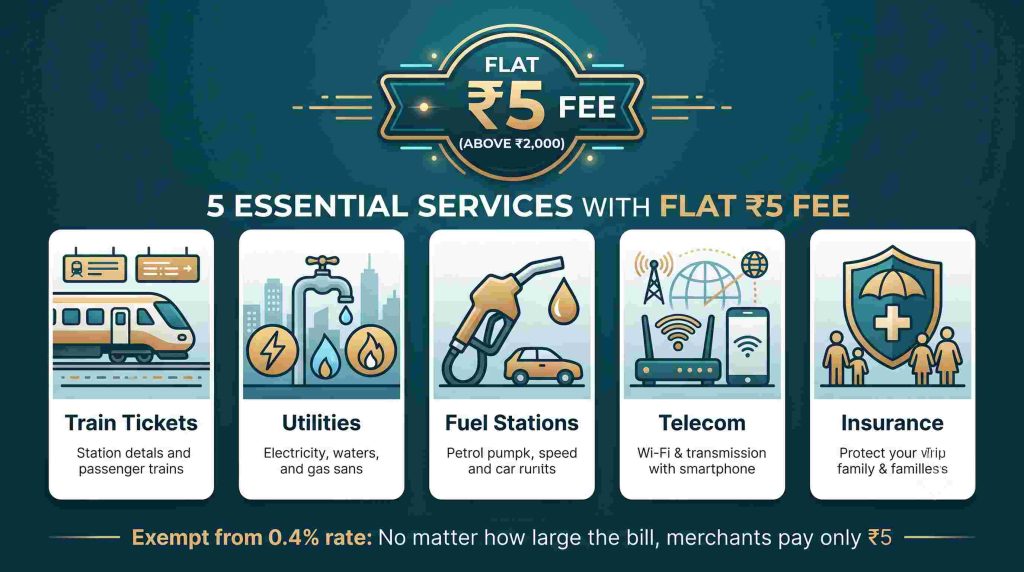 5 Essential Categories with a Flat ₹5 Fee