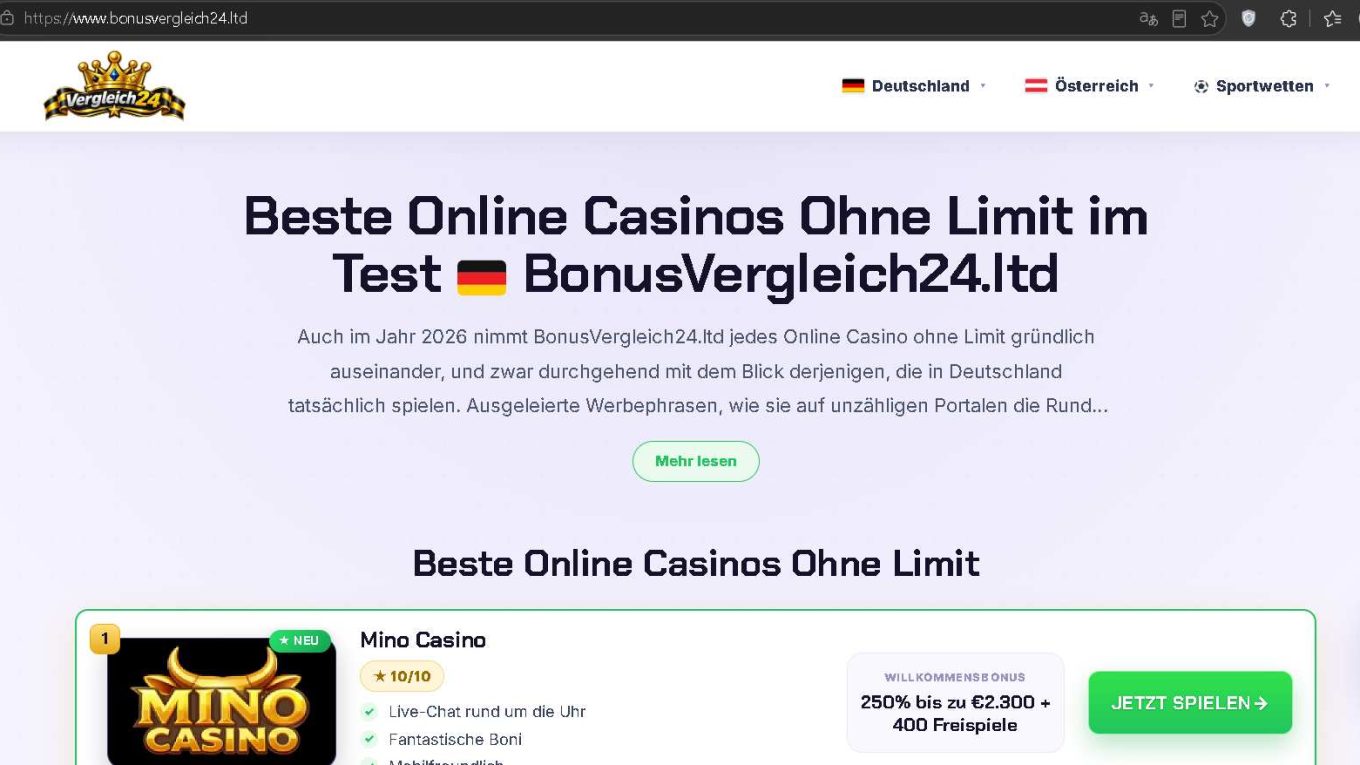 BonusVergleich24.ltd Scam Screenshot