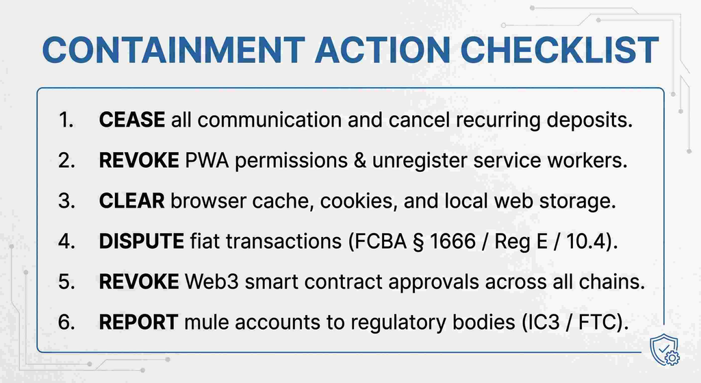 CONTAINMENT ACTION CHECKLIST