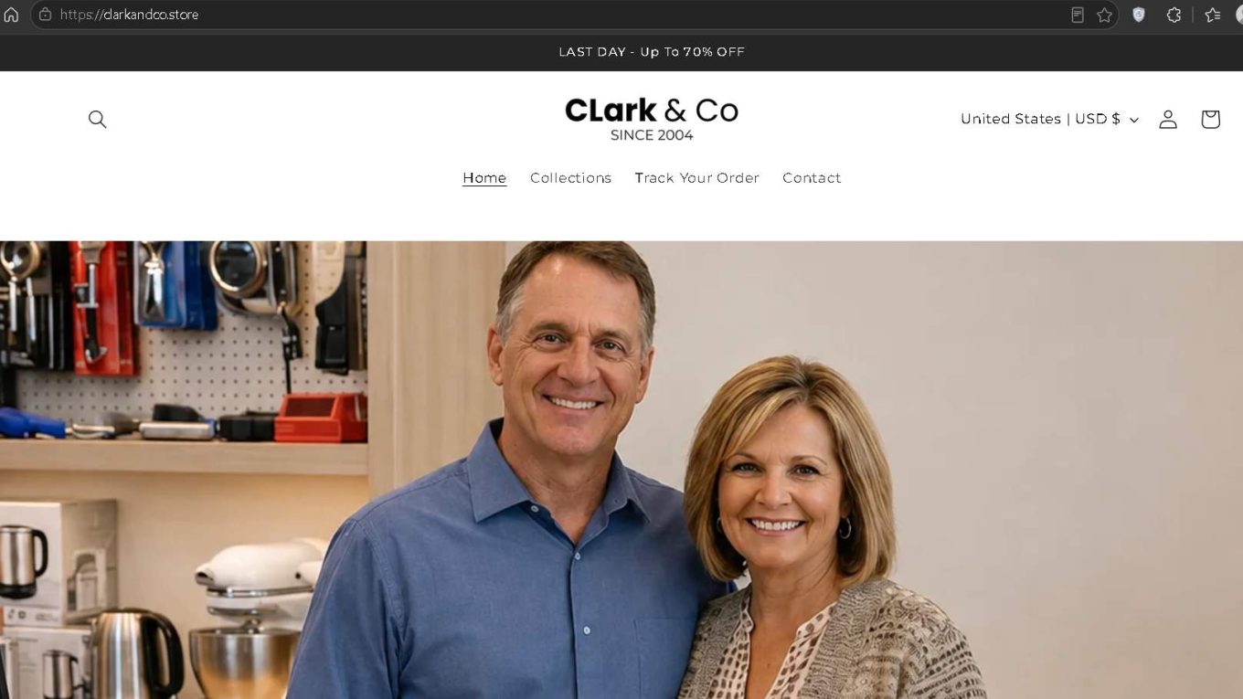Clarkandco.store Scam Screenshot