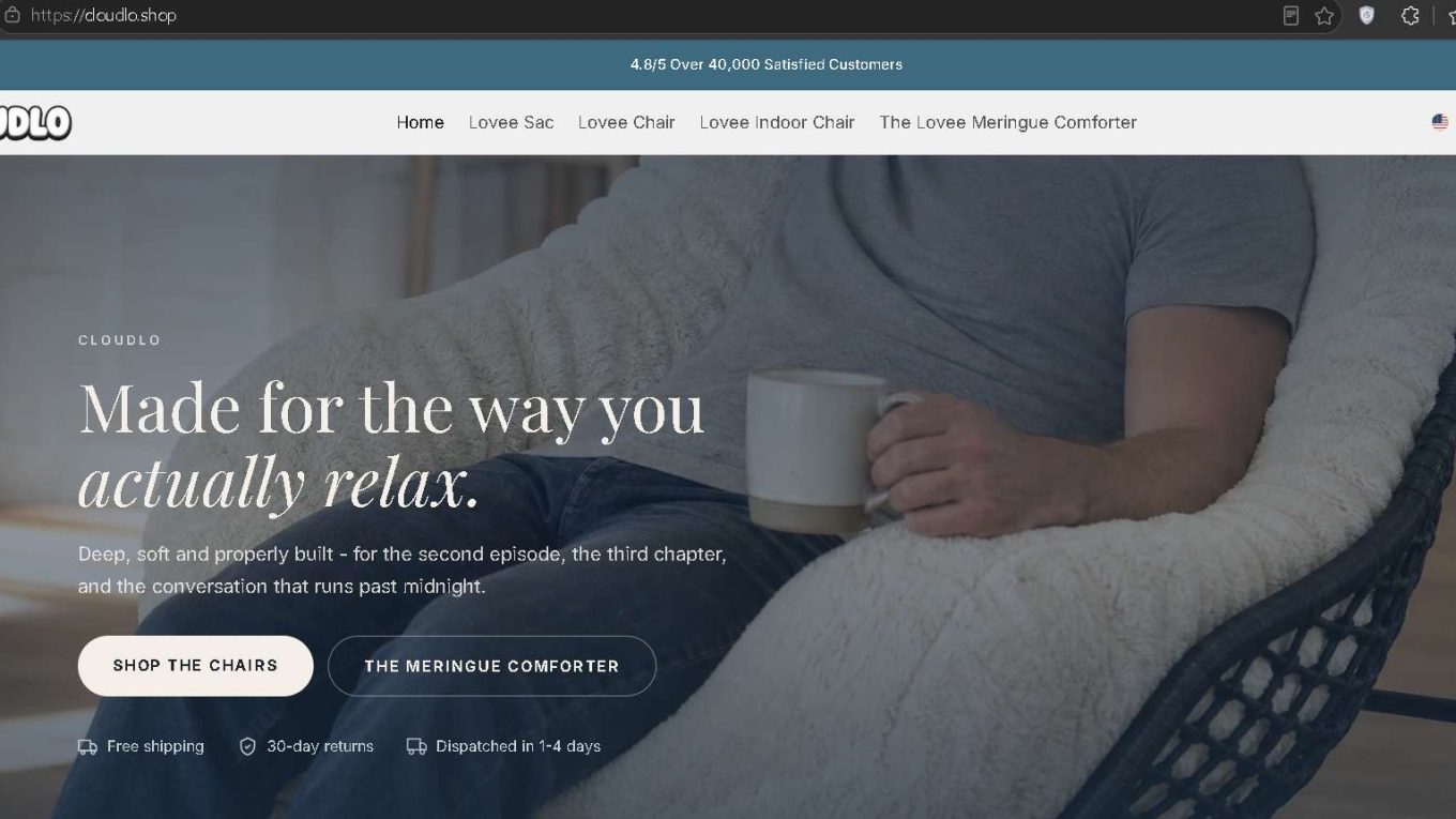 Cloudlo.shop Scam Screenshot