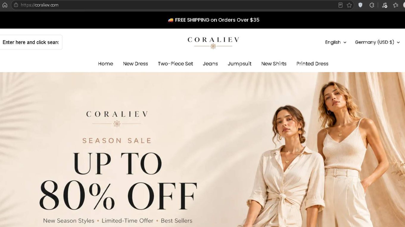 Coraliev Scam Screenshot