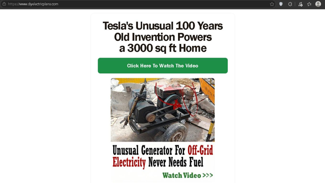 DIYElectricPlans Scam Screenshot