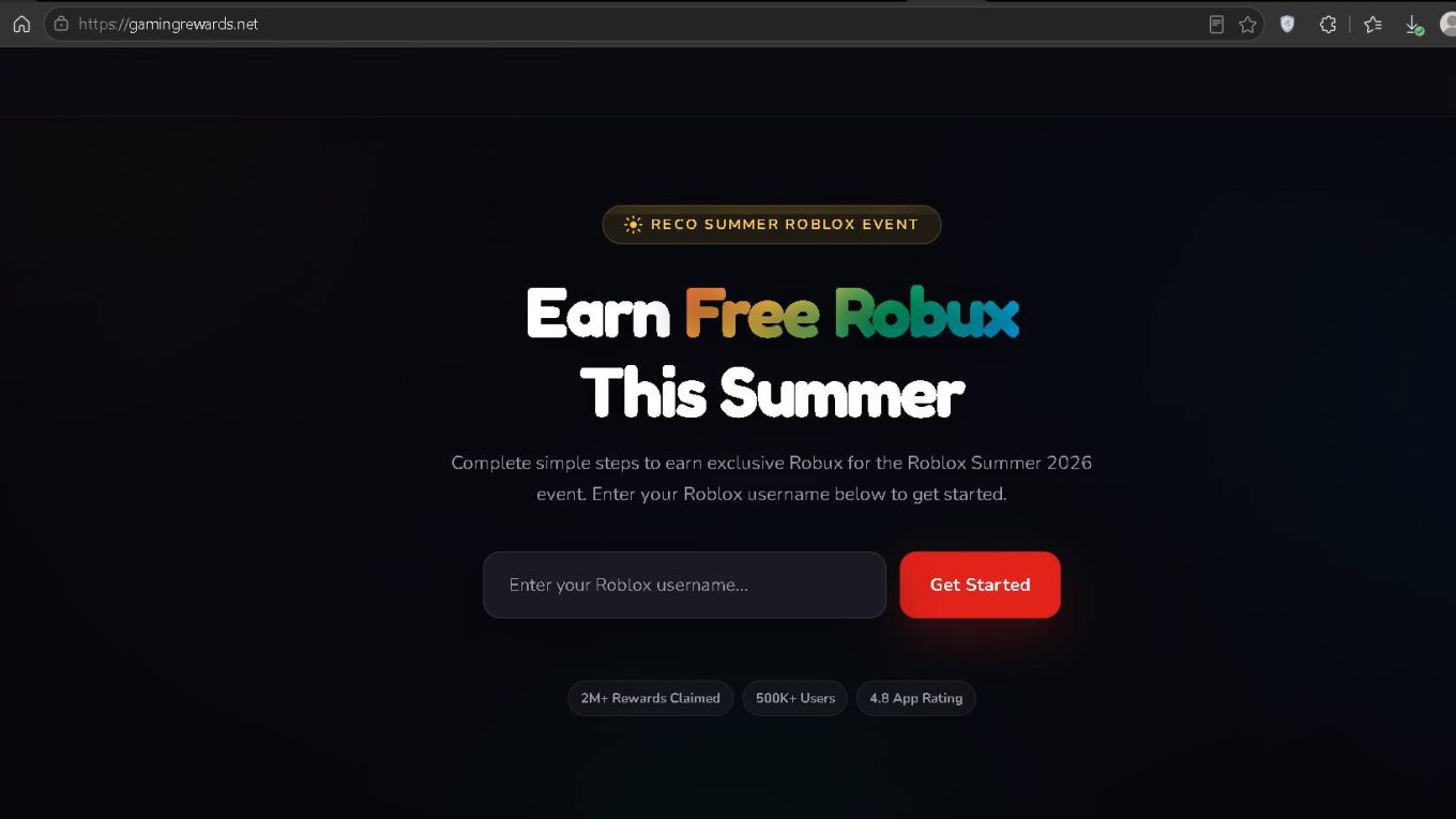 GamingRewards.net Scam Screenshot