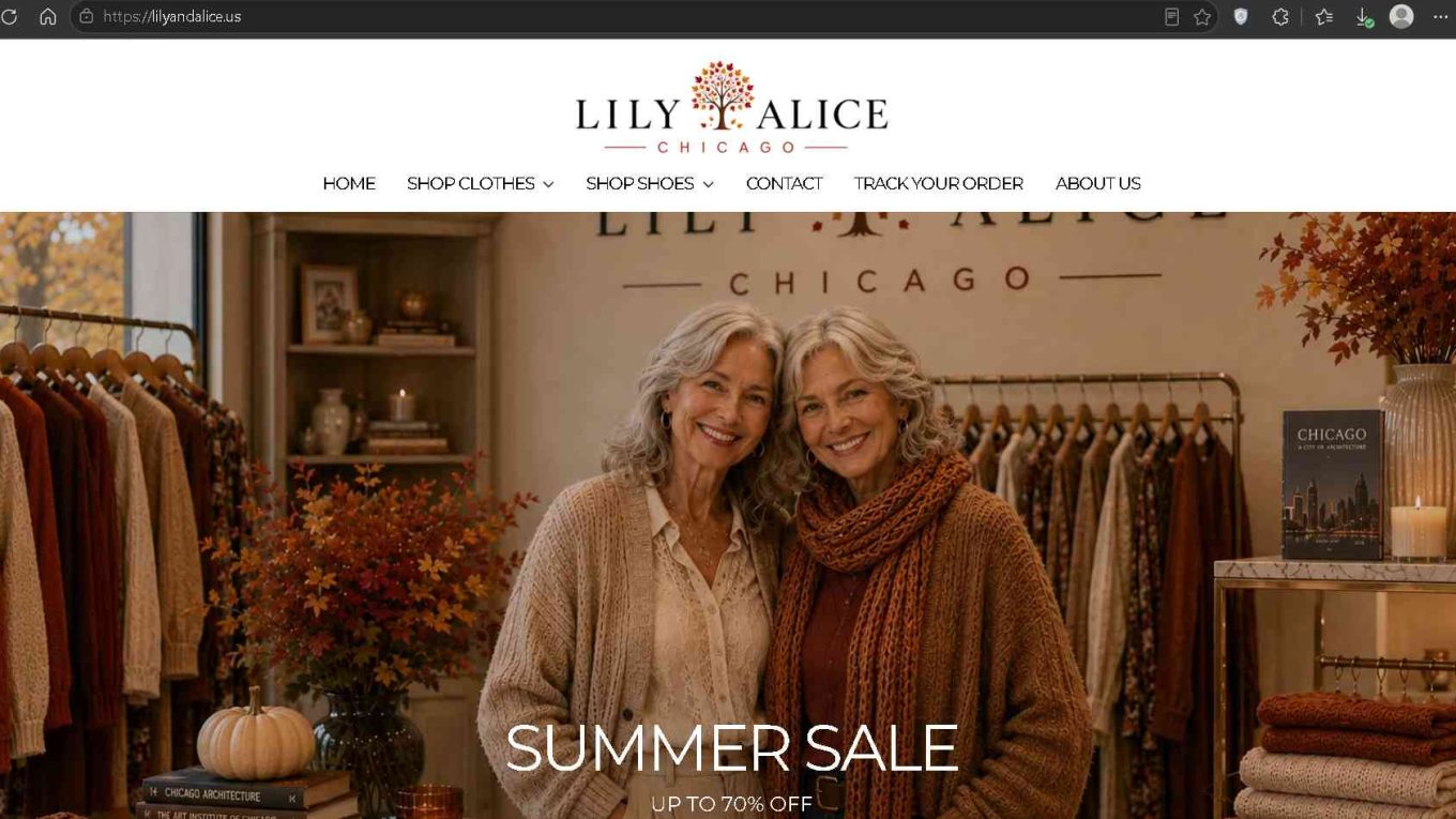 Lilyandalice.us Scam Screenshot