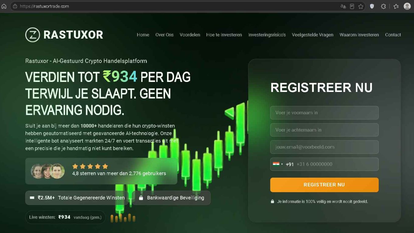 Rastuxortrade Scam Screenshot